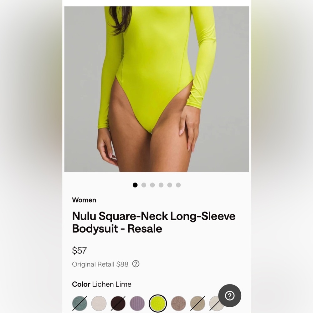 Lululemon Athletica Lime Bodysuit